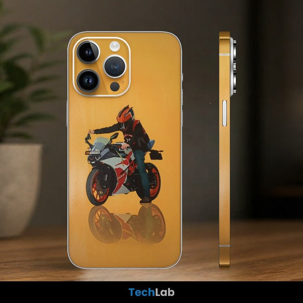 Golden Hour Rider Reflection Mobile Skin