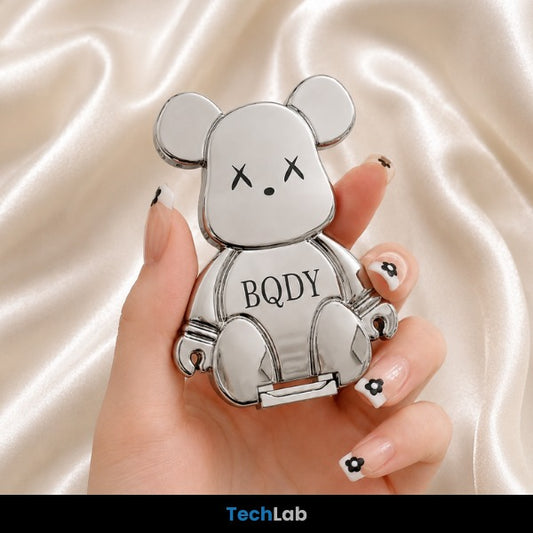 Metallic Bear Phone Grip & Stand