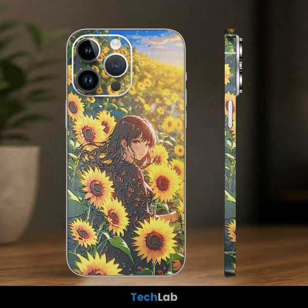Anime Sunflower Breeze Mobile Skin