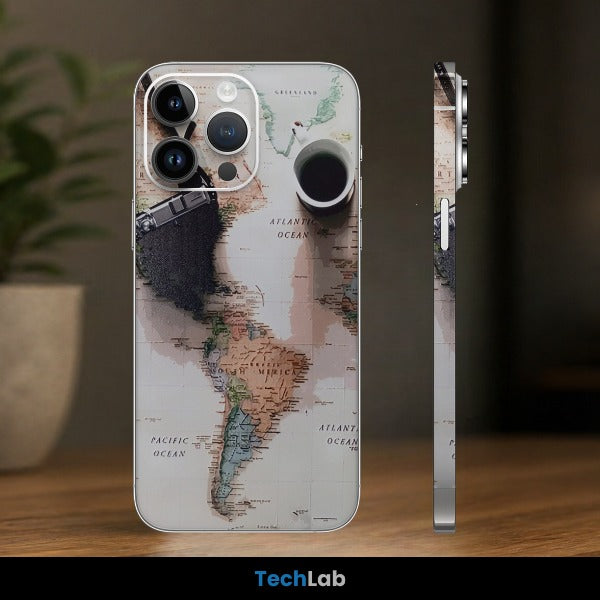 Vintage Traveler Map Mobile Skin