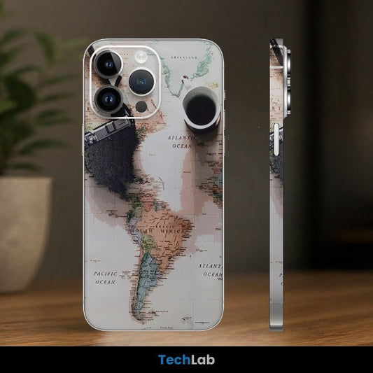 Vintage Traveler Map Mobile Skin