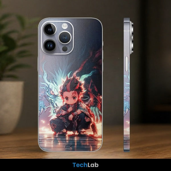 Tanjiro Chibi Water Dragon Mobile Skin