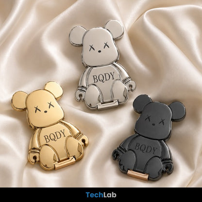 Metallic Bear Phone Grip & Stand